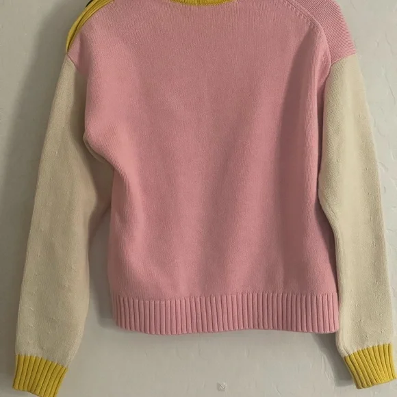 Boden Pink and Yellow Crew Neck Sweater - Picture 2 of 3
